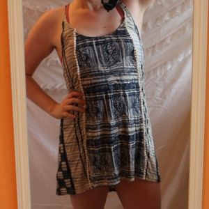 Ecote navy and white sleeveless dress tunic